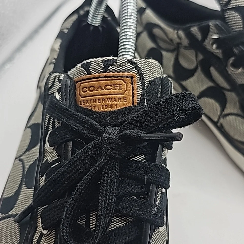 Coach Barrett Sneakers womens Black White size 7.5 - Picture 8 of 9